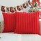 Pack of 2 Faux Fur Plush Decorative Christmas Red Throw Pillow Covers Couch Cushion Case Soft Pillowcases (Red, 20 x 20-Inch)